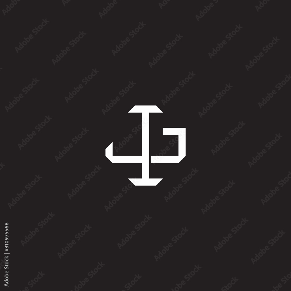 IJ Initial letter overlapping interlock logo monogram line art style IJ Initial letter overlapping interlock logo monogram line art style