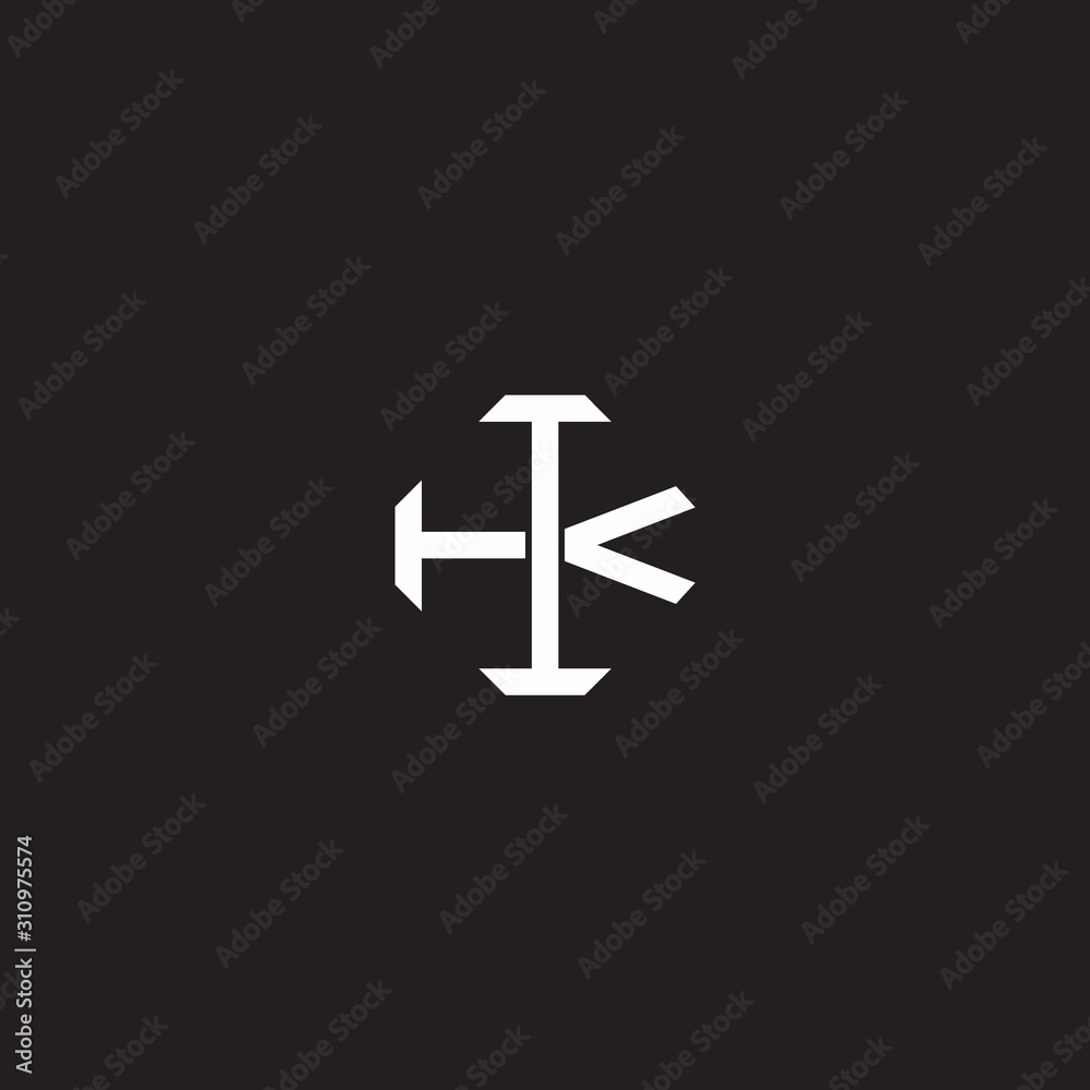 IK Initial letter overlapping interlock logo monogram line art style IK Initial letter overlapping interlock logo monogram line art style