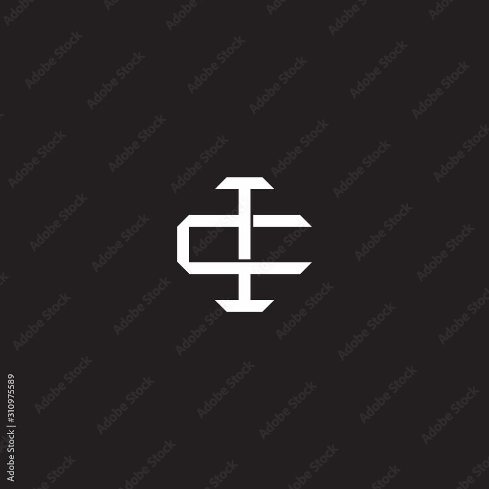 Fototapeta premium Initial letter overlapping interlock logo monogram line art style