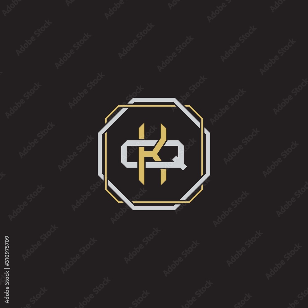 Obraz premium Initial letter overlapping interlock logo monogram line art style