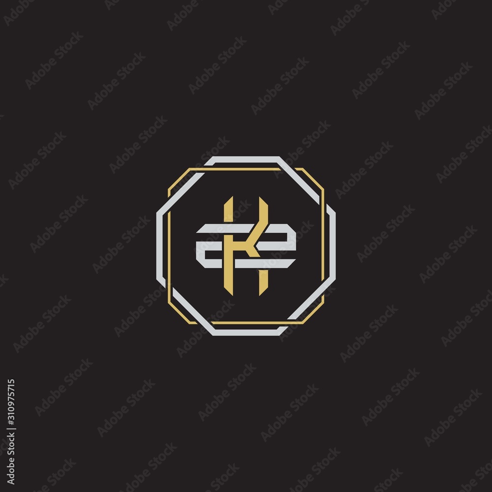 Obraz premium Initial letter overlapping interlock logo monogram line art style