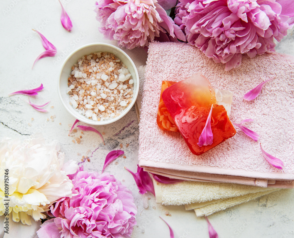 Spa concept with peonies Spa concept with peonies