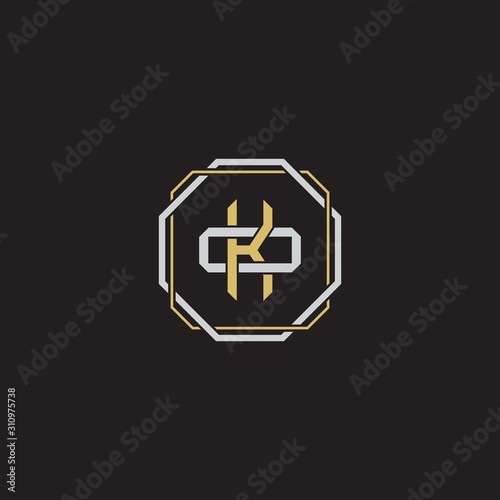 Initial letter overlapping interlock logo monogram line art style