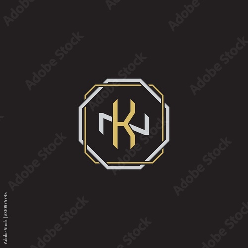 Initial letter overlapping interlock logo monogram line art style