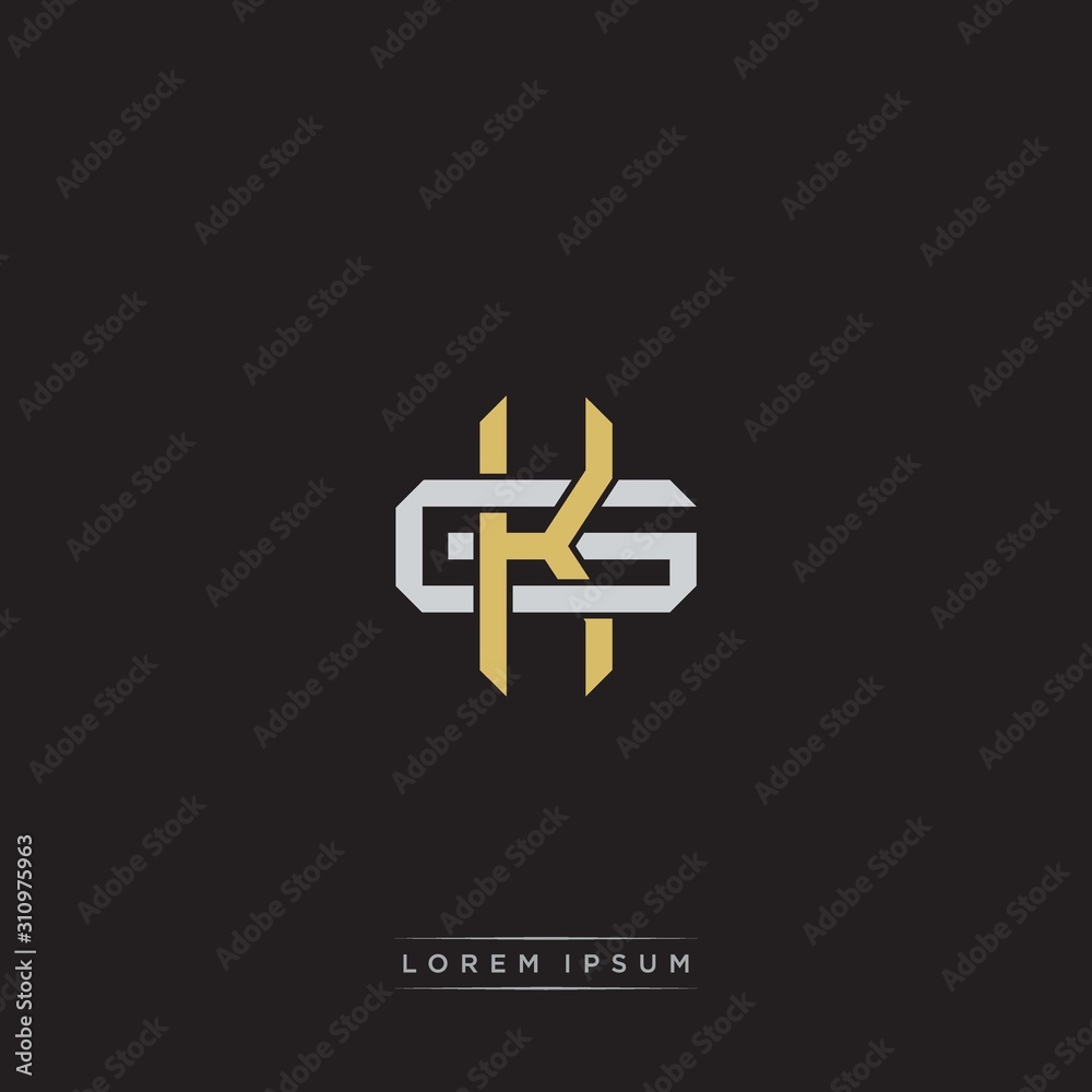 Initial letter overlapping interlock logo monogram line art style Initial letter overlapping interlock logo monogram line art style