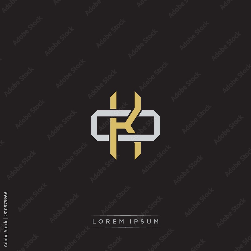 Fototapeta premium Initial letter overlapping interlock logo monogram line art style