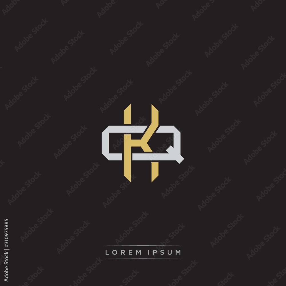 Obraz premium Initial letter overlapping interlock logo monogram line art style