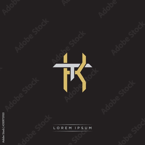 Initial letter overlapping interlock logo monogram line art style