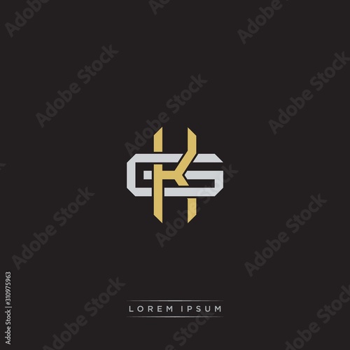 Initial letter overlapping interlock logo monogram line art style