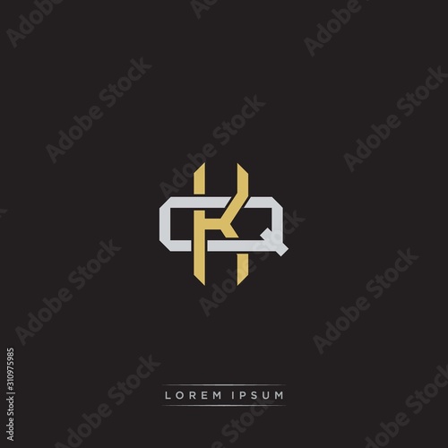 Initial letter overlapping interlock logo monogram line art style