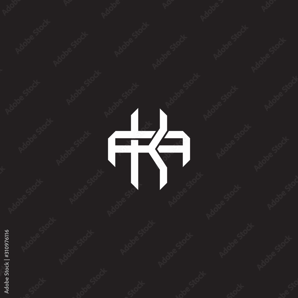 Obraz premium Initial letter overlapping interlock logo monogram line art style