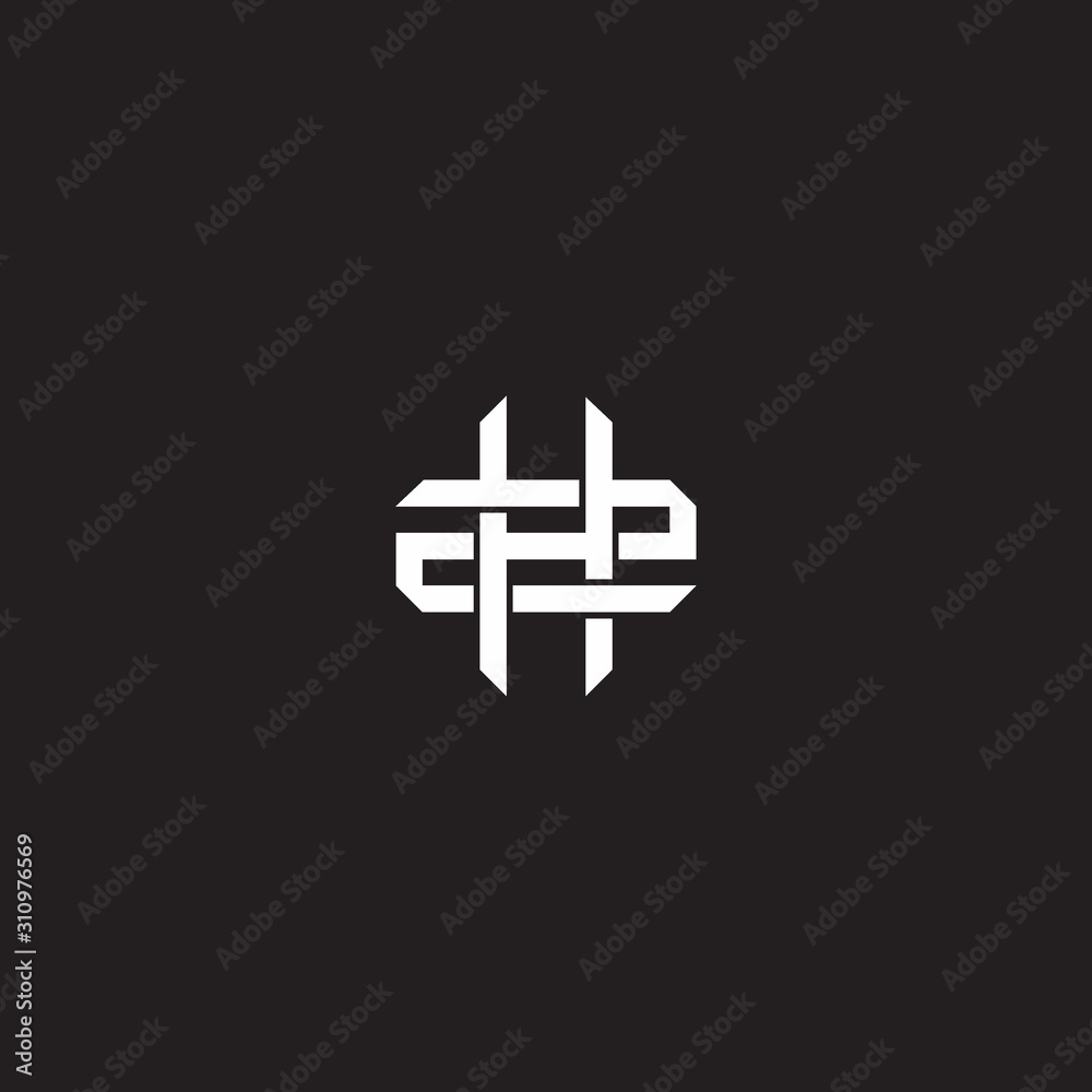 Obraz premium Initial letter overlapping interlock logo monogram line art style