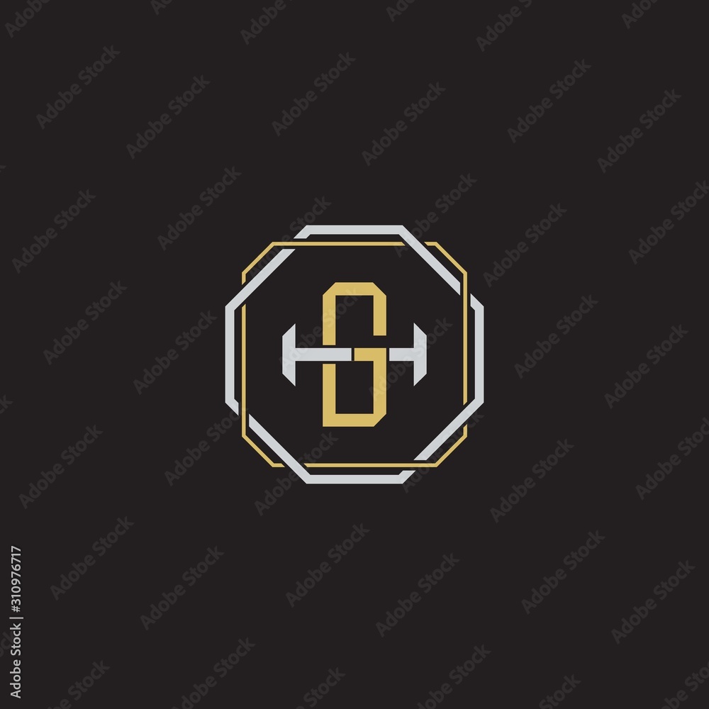 Initial letter overlapping interlock logo monogram line art style Initial letter overlapping interlock logo monogram line art style