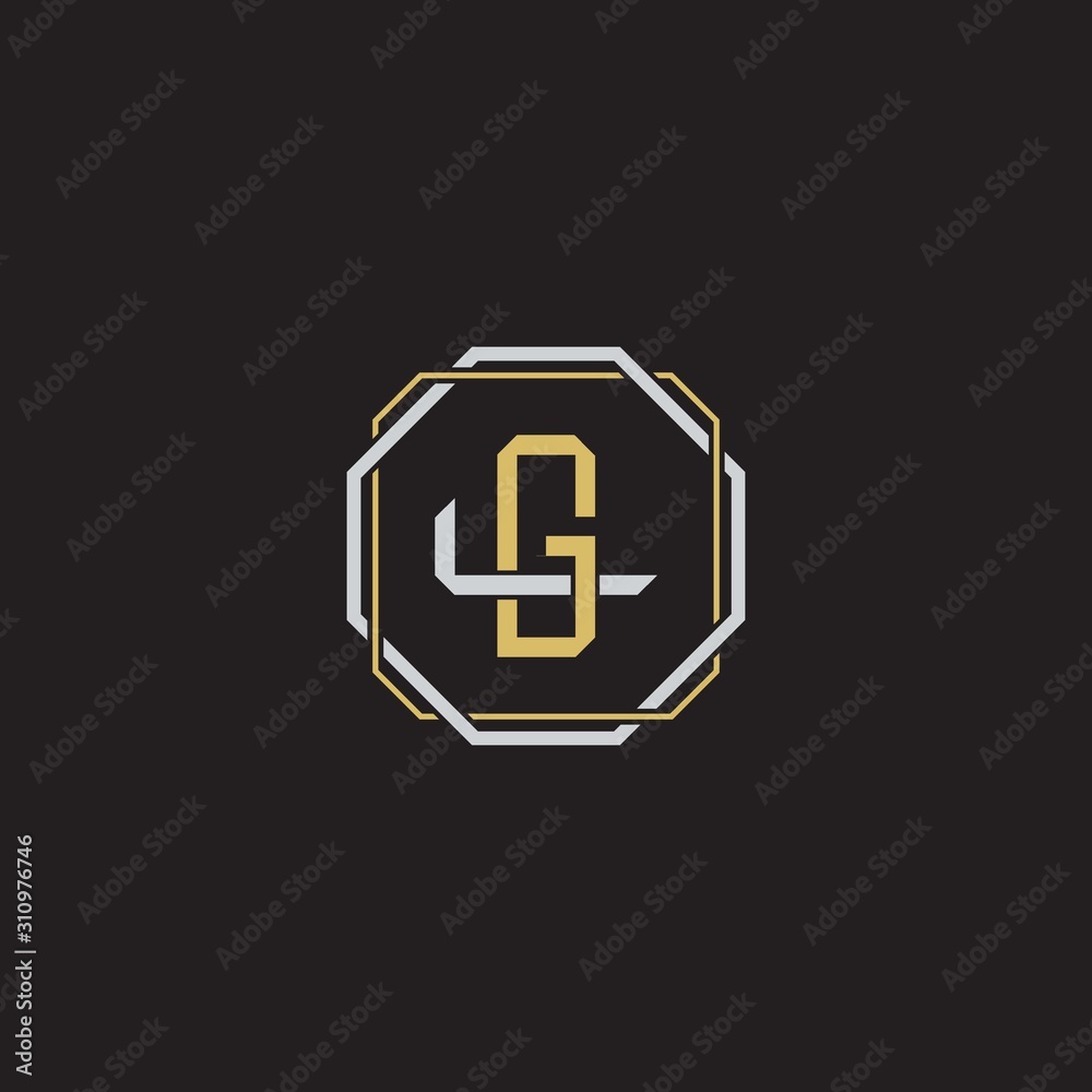 Initial letter overlapping interlock logo monogram line art style Initial letter overlapping interlock logo monogram line art style