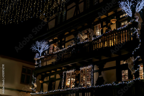 Christmas street decoration of Strasbourg   France.