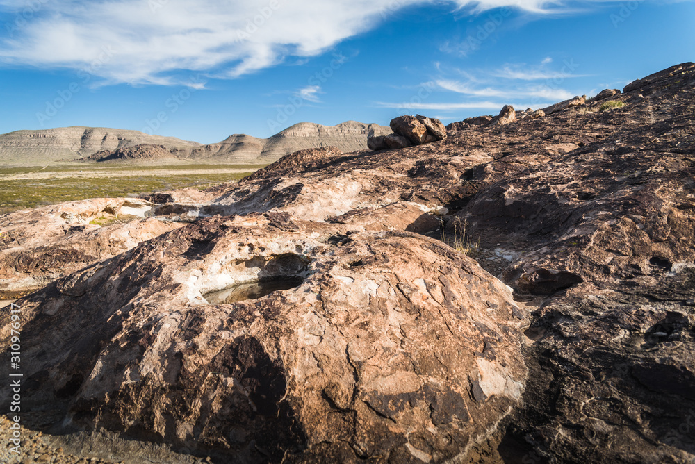 Landscape at Hueco Tanks in El Paso, Texas. 