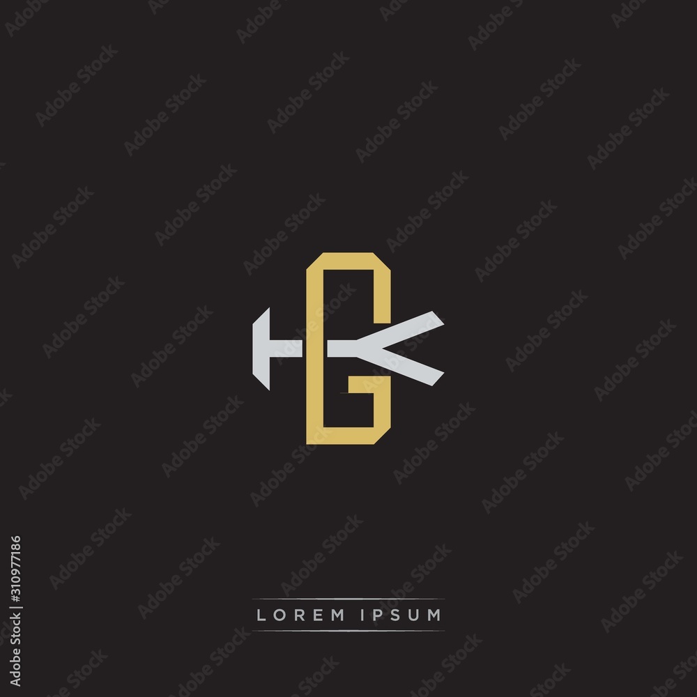 Fototapeta premium Initial letter overlapping interlock logo monogram line art style