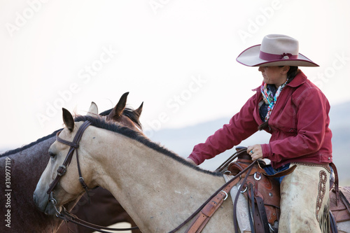 Cowgirl On Buckskin
