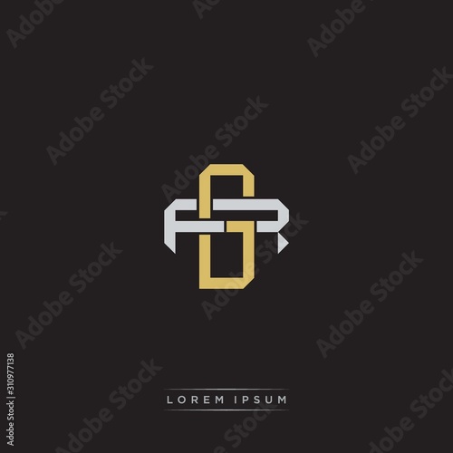 Initial letter overlapping interlock logo monogram line art style