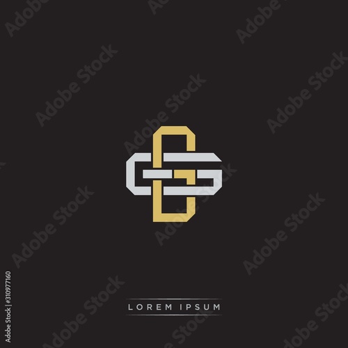 Initial letter overlapping interlock logo monogram line art style