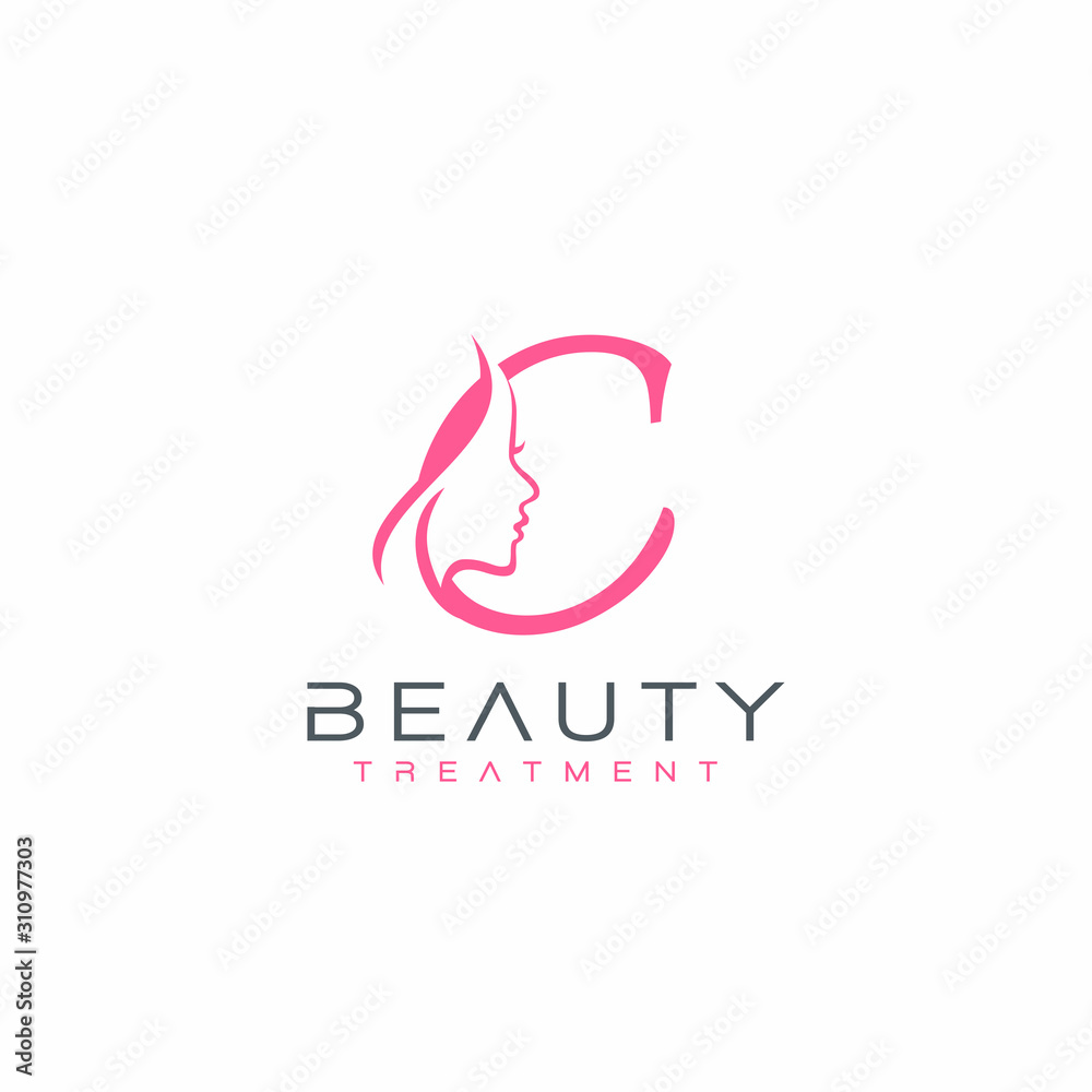 Letter C beauty Face Logo Design Vector Icon Letter C beauty Face Logo Design Vector Icon