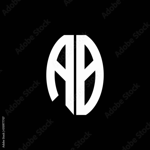 AB logo monogram designs template isolated on black background