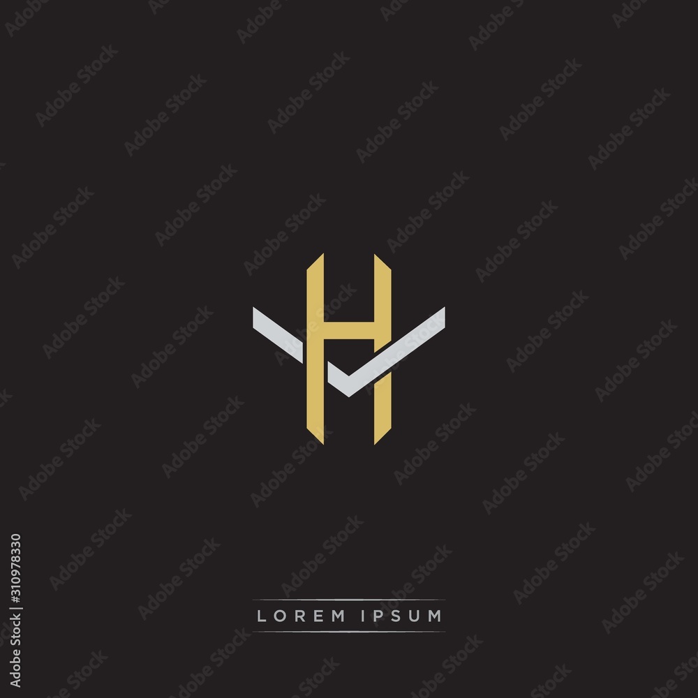 Obraz premium Initial letter overlapping interlock logo monogram line art style
