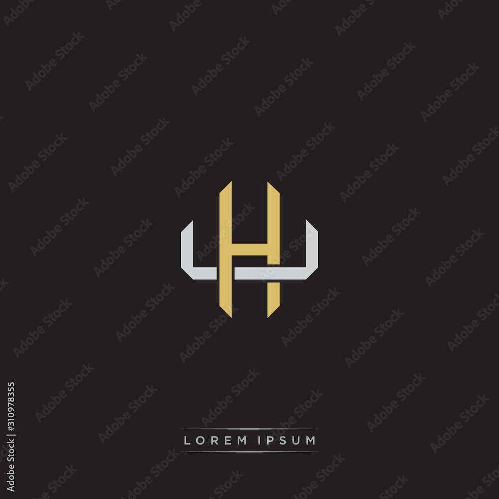 Initial letter overlapping interlock logo monogram line art style Initial letter overlapping interlock logo monogram line art style