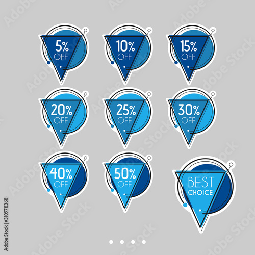 Set of sale stickers. Colorful abstract design.