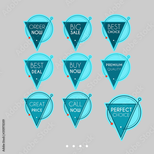 Set of sale stickers. Colorful abstract design.