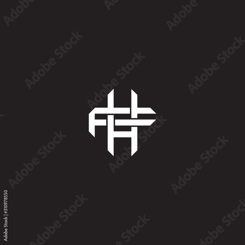 Initial letter overlapping interlock logo monogram line art style