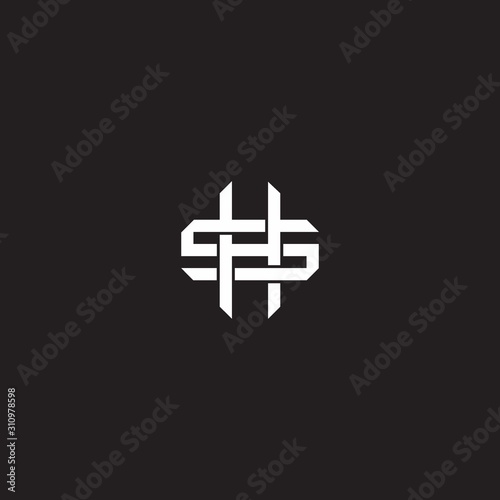Initial letter overlapping interlock logo monogram line art style