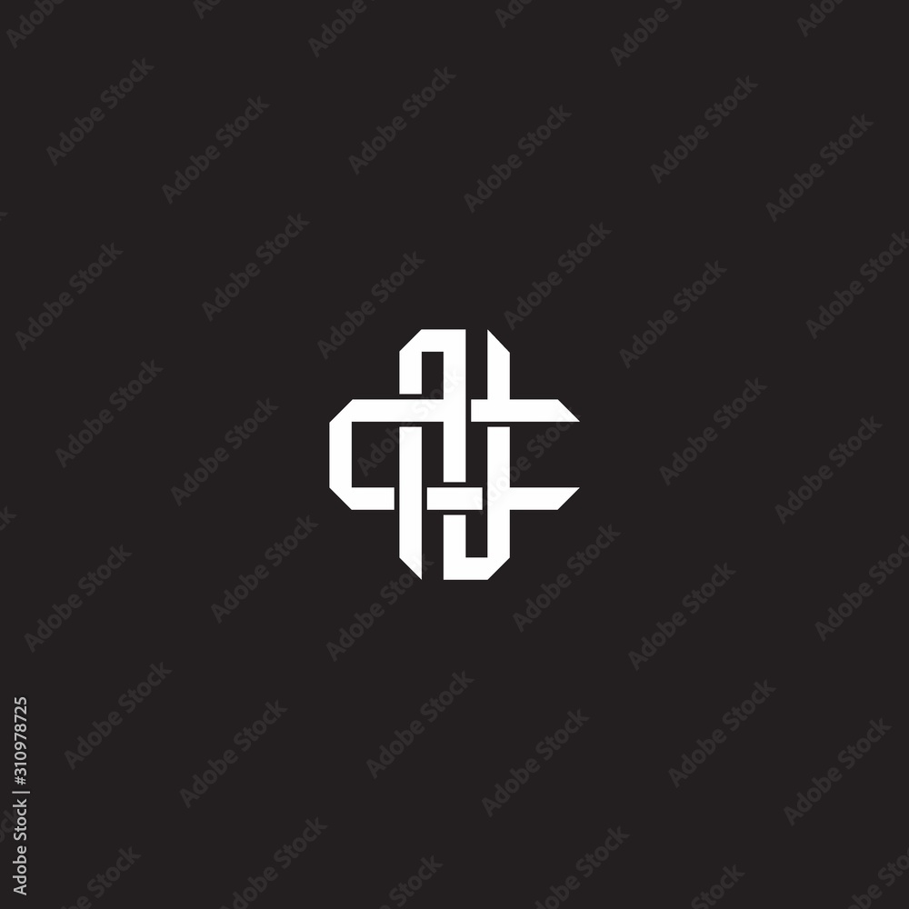 Initial letter overlapping interlock logo monogram line art style Initial letter overlapping interlock logo monogram line art style