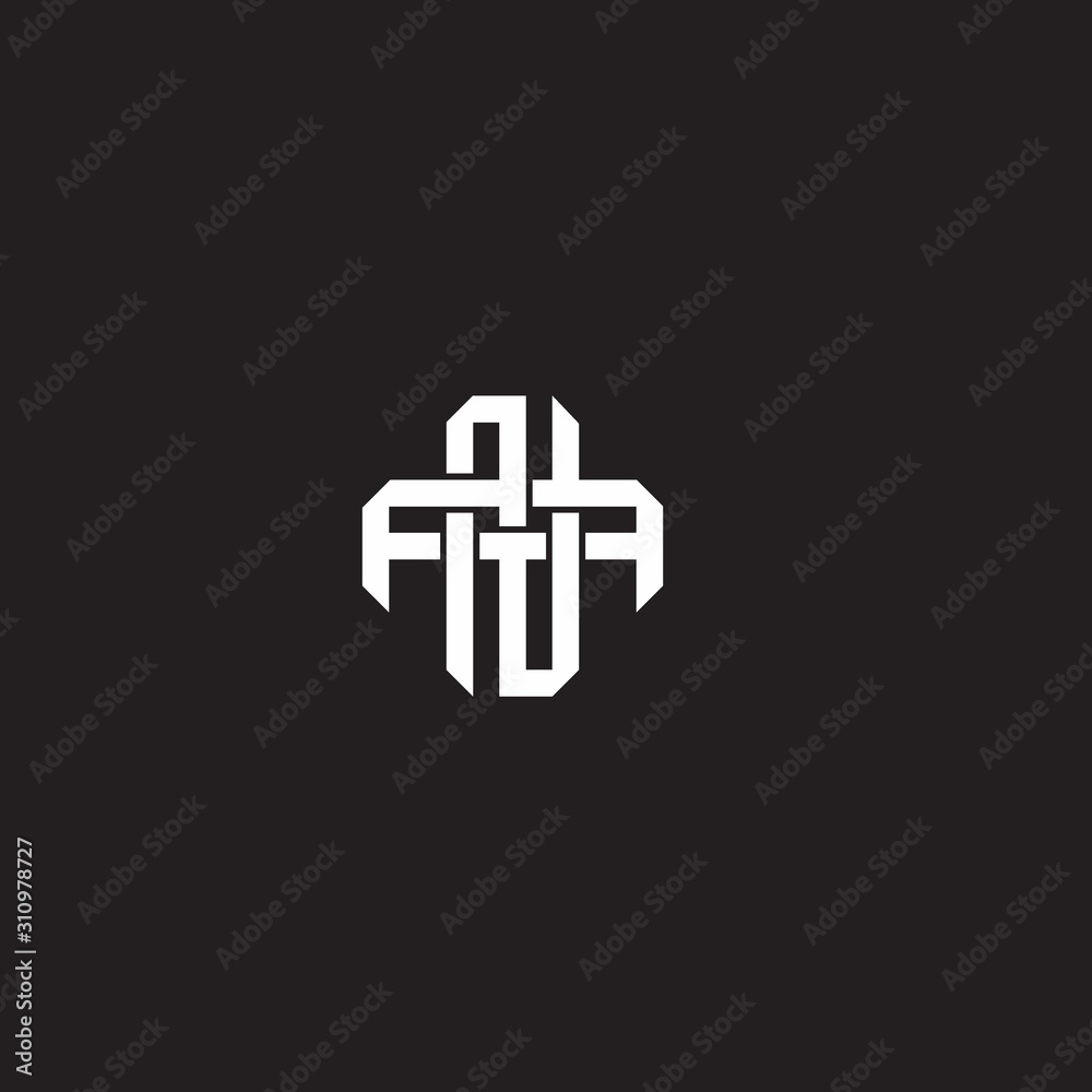 Initial letter overlapping interlock logo monogram line art style
