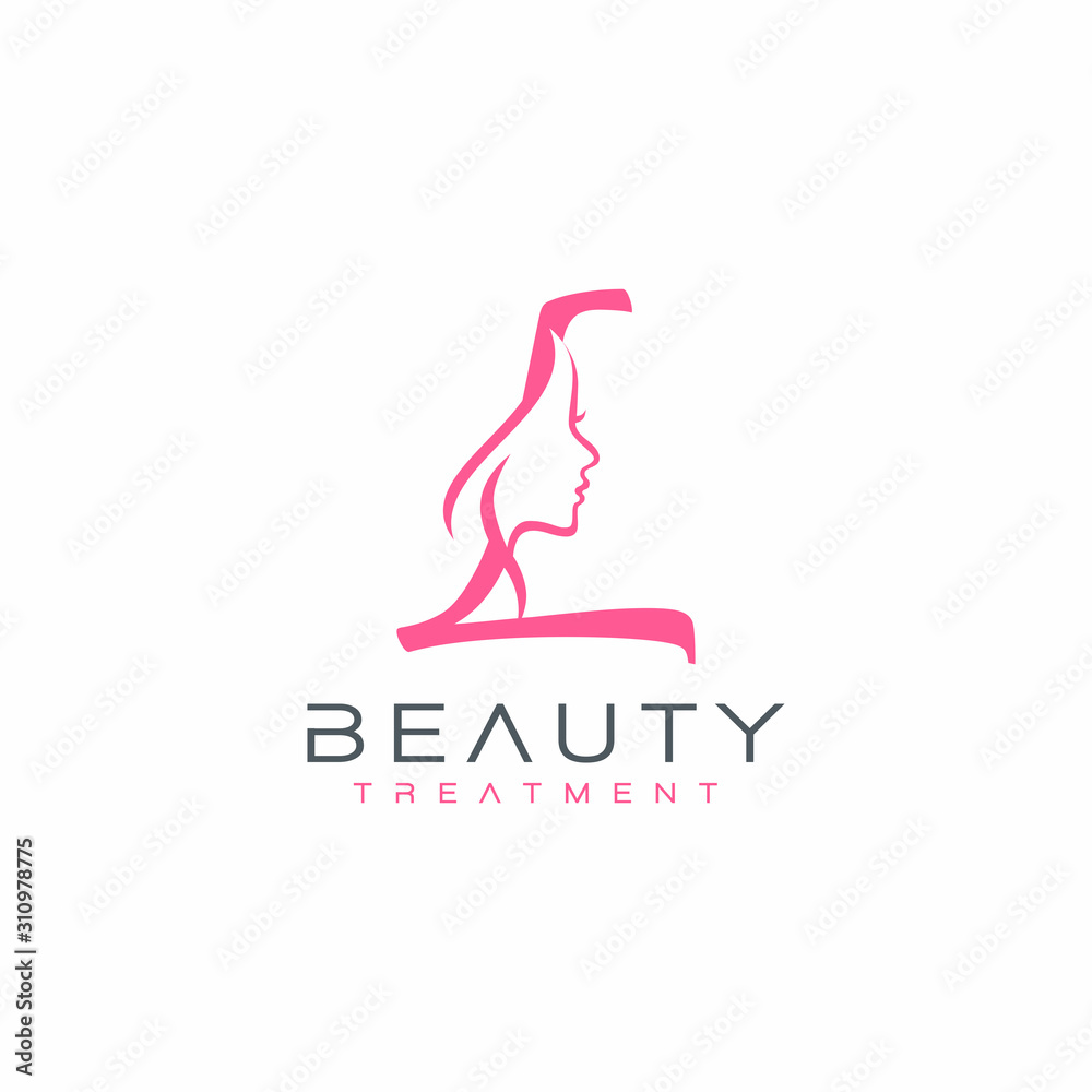 Letter L beauty Face Logo Design Vector Icon Stock Vector | Adobe Stock