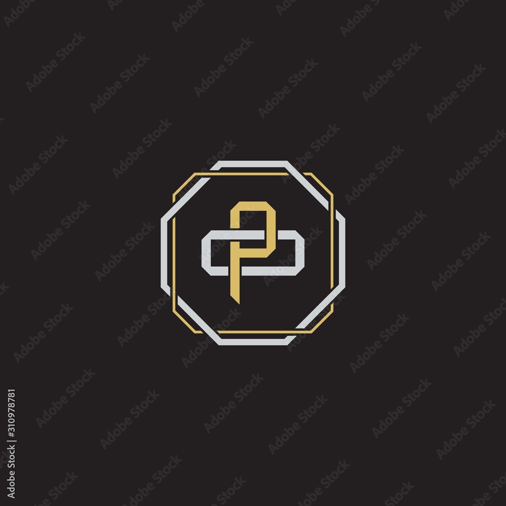 Initial letter overlapping interlock logo monogram line art style Initial letter overlapping interlock logo monogram line art style