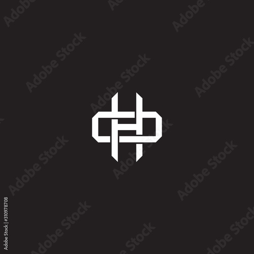 Initial letter overlapping interlock logo monogram line art style
