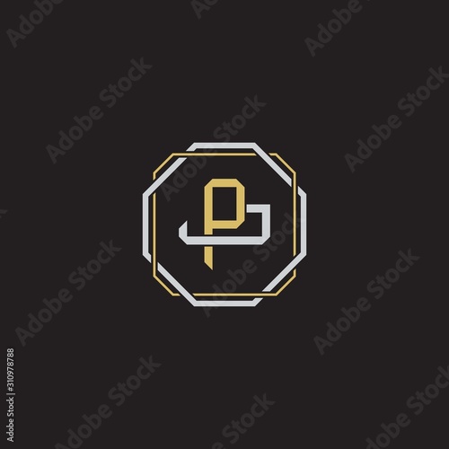 Initial letter overlapping interlock logo monogram line art style