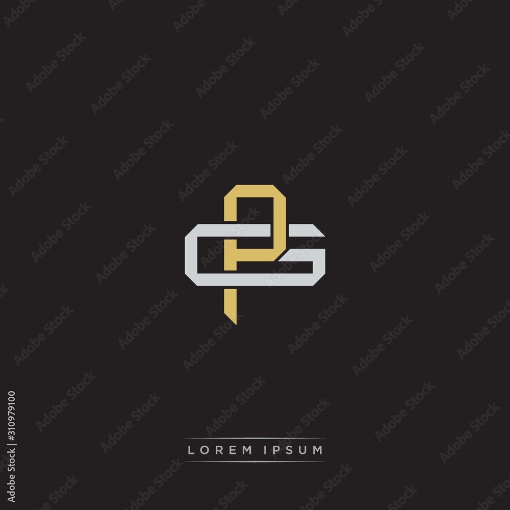 Initial letter overlapping interlock logo monogram line art style Initial letter overlapping interlock logo monogram line art style