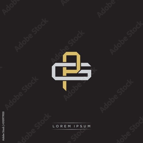 Initial letter overlapping interlock logo monogram line art style