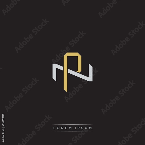 Initial letter overlapping interlock logo monogram line art style