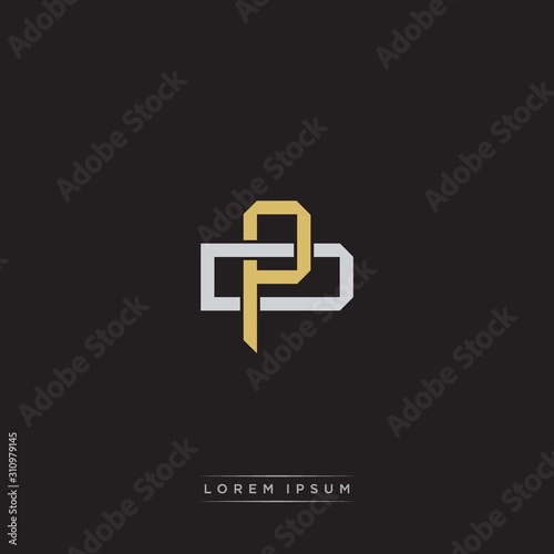 Initial letter overlapping interlock logo monogram line art style