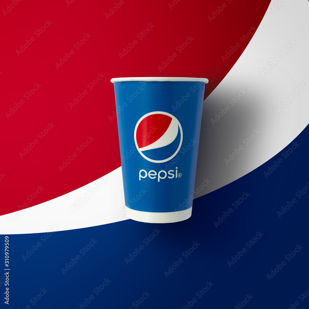 BANGKOK, THAILAND - December 18, 2019: Pepsi paper cup with new Pepsi ...