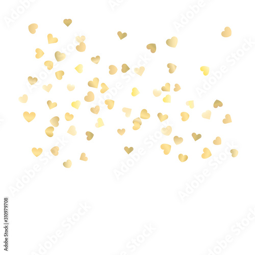 Golden heart shapes. Vector hearts on dark backgrounds
