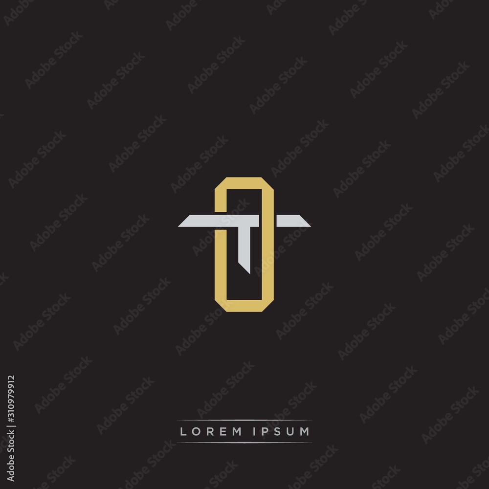 Obraz premium Initial letter overlapping interlock logo monogram line art style