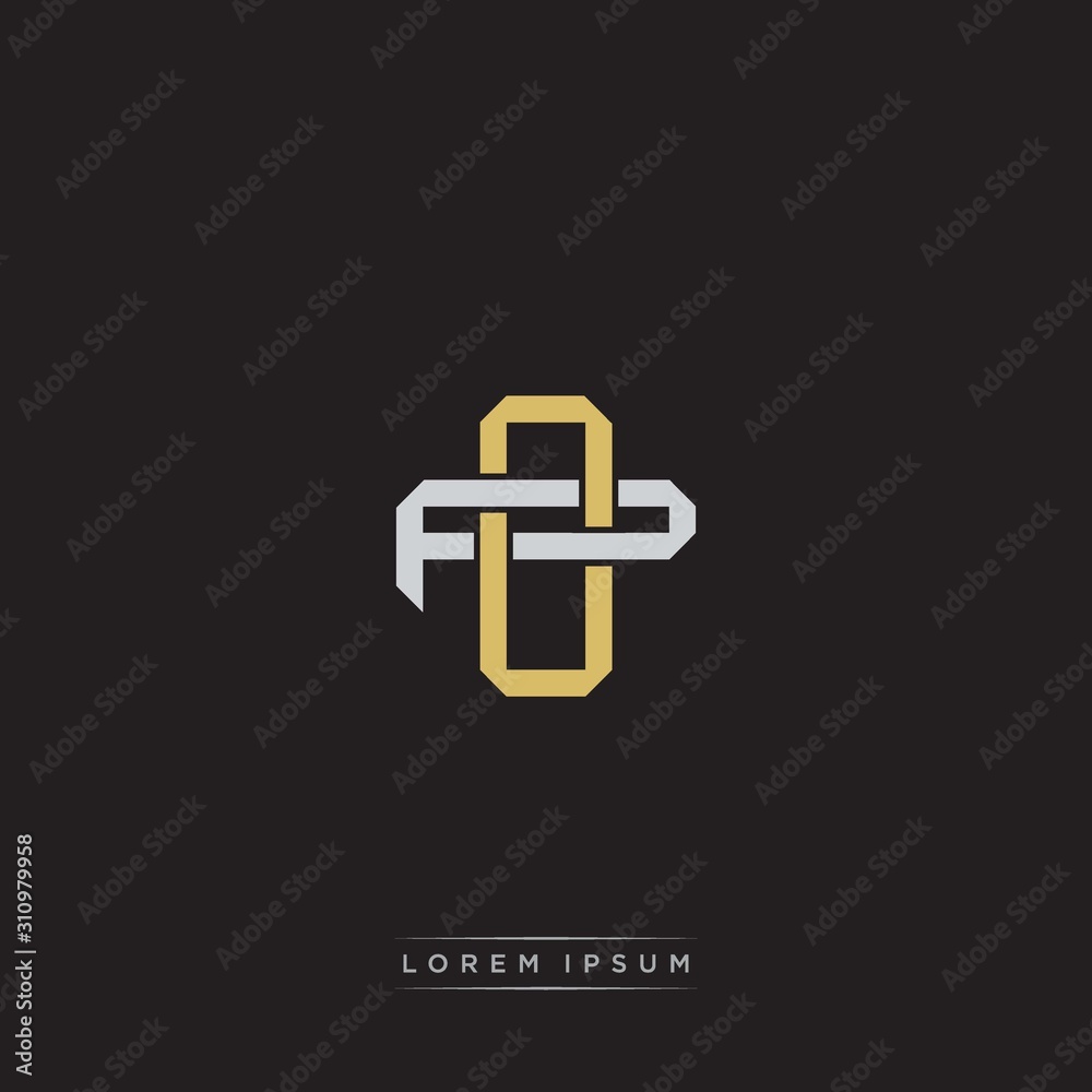 Initial letter overlapping interlock logo monogram line art style Initial letter overlapping interlock logo monogram line art style