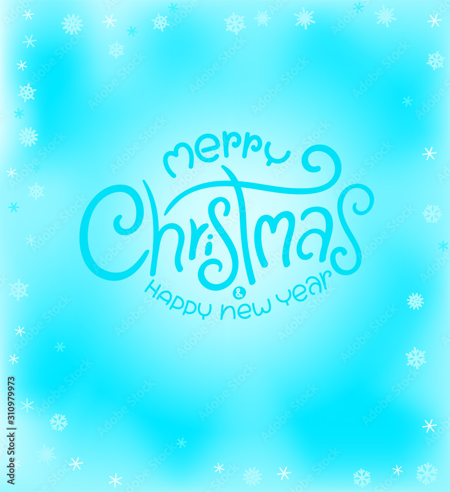 Naklejka premium Merry Christmas and Happy new year greeting card. Freeze effect vector concept