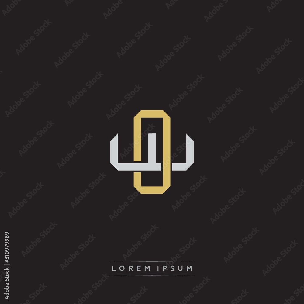Fototapeta premium Initial letter overlapping interlock logo monogram line art style
