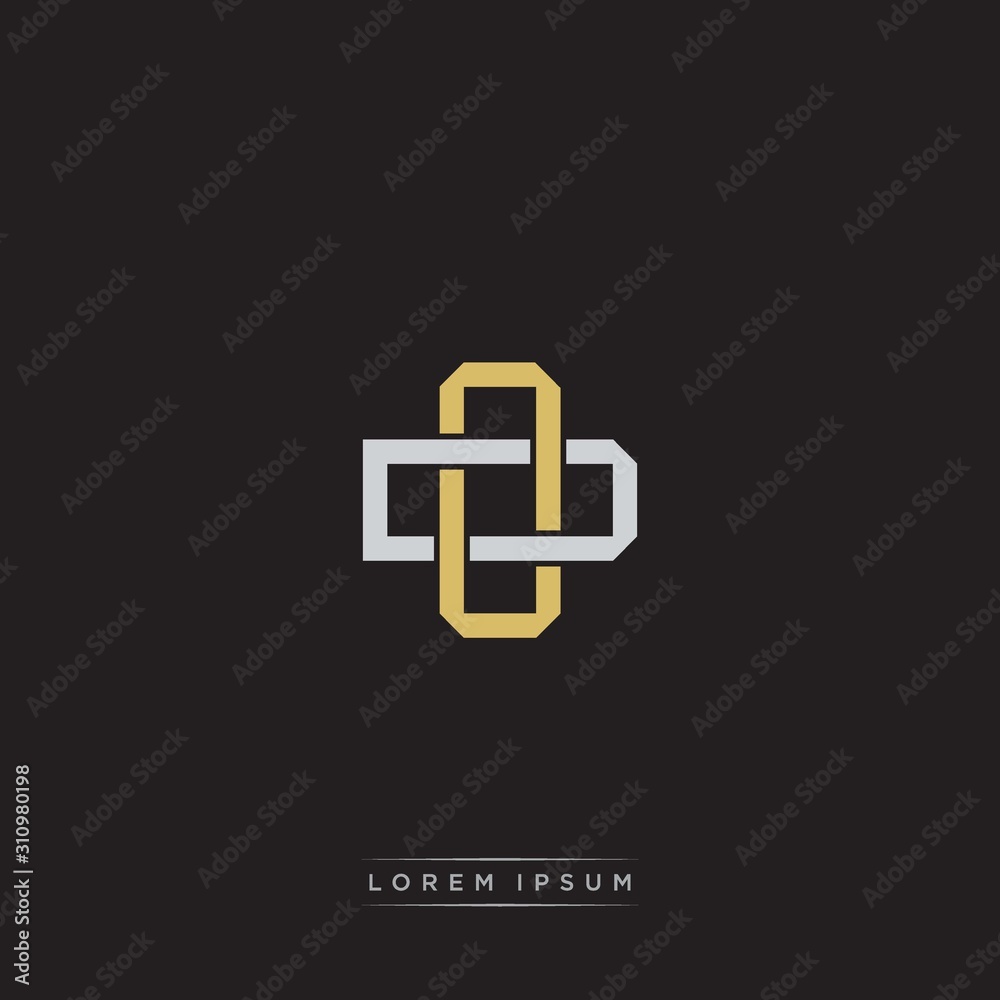 Initial letter overlapping interlock logo monogram line art style Initial letter overlapping interlock logo monogram line art style