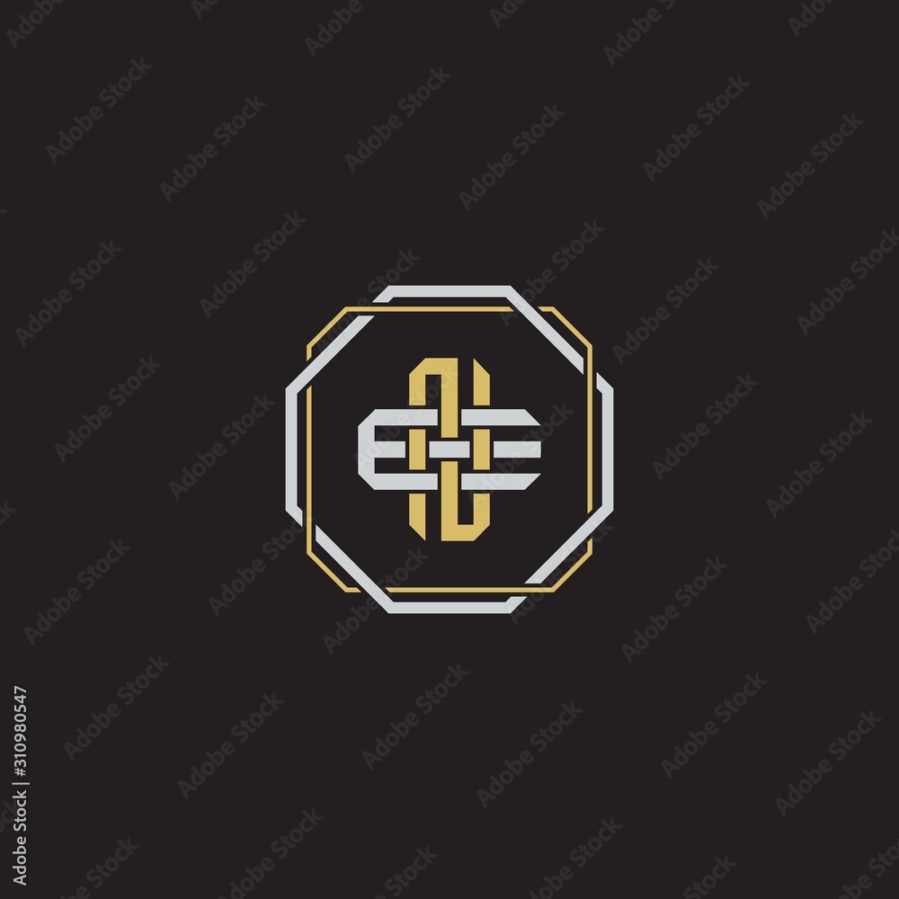 Obraz premium Initial letter overlapping interlock logo monogram line art style